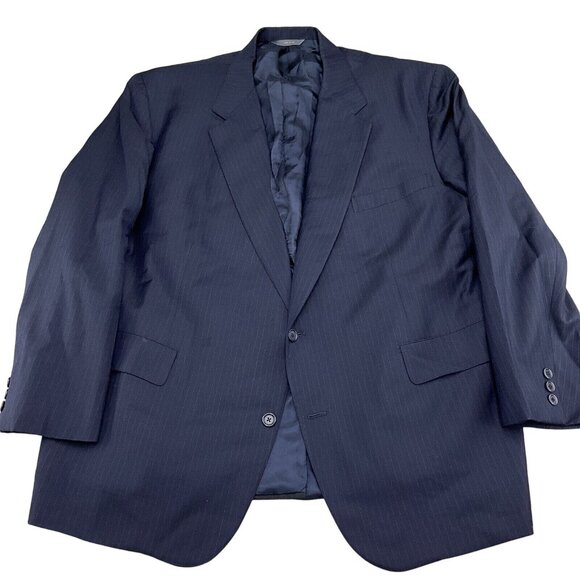 Brooks Brothers Blazer‎ Men 48 Blue Pinstripe Bespoke Classic Career USA VTG - Picture 1 of 13